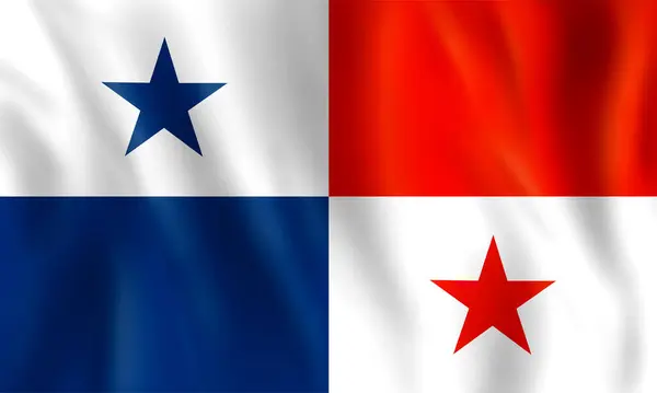 Panama Bayrağı illüstrasyonu, desenli arkaplan, Panama Sembolleri - Vektör