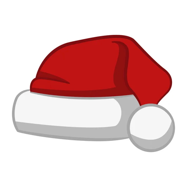 Kırmızı Noel Baba Şapkası. Vektör Noel İllüstrasyonu