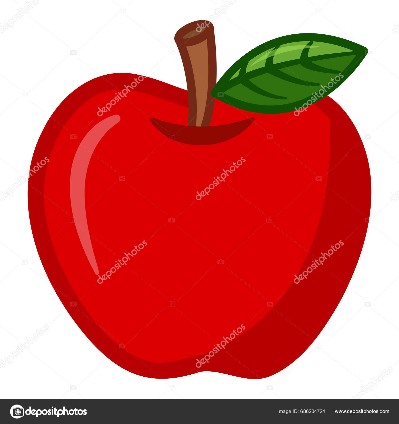 Red Ripe Apple Symbol Education Science Vector Illustration Farmers ...