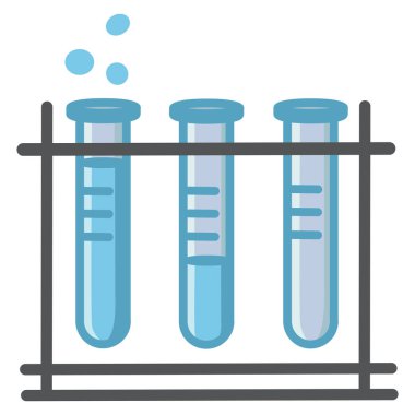 Laboratuvar test tüpleri. Tıbbi ya da Bilimsel Araştırma için Vektör İllüstrasyon Laboratuvarı Ekipmanı