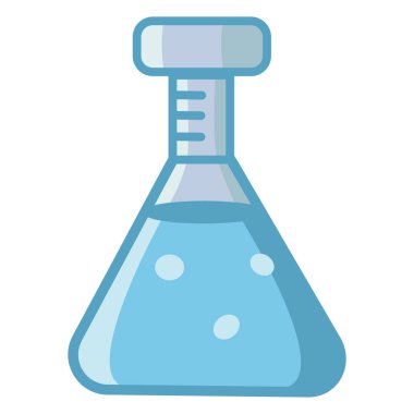 Laboratuvar şişesi. Tıbbi ya da Bilimsel Araştırma için Vektör İllüstrasyon Laboratuvarı Ekipmanı