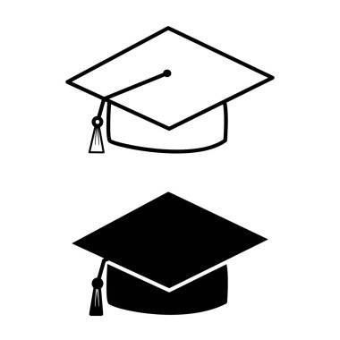 University, College, or High School Graduation Hat Icons. Element for the design of graduation ceremonies and educational programs. Vector illustration clipart