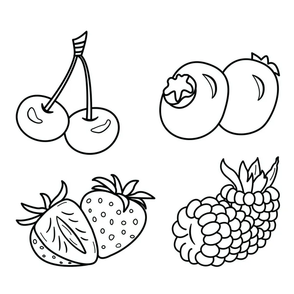 Foto De Stock Frutas Desenho Para Colorir Livro, Royalty-Free