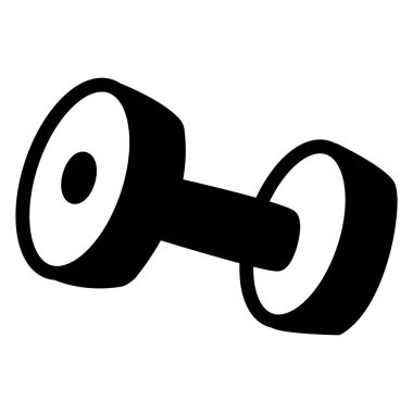Egzersiz için Siyah Simge Dumbbell. Salon için vektör illüstrasyonu Dumbbell.