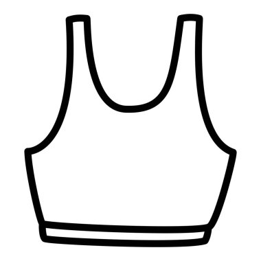 Fitness Tank Top Simgesi. Çalışmalar için Kadın Ekinleri Üstünün Vektör İllüstrasyonu.
