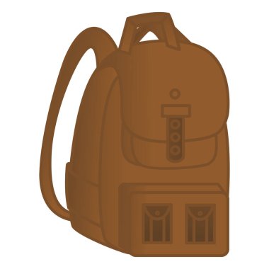 Kamp için sırt çantası. Bir Yürüyüş Malzeme Çantasının Vektör İllüstrasyonu. Spor ve Turizm