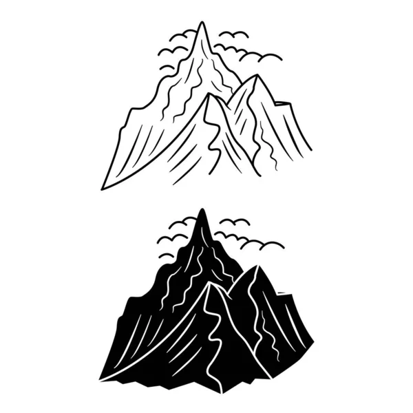 Vector Mountain Icons.The concept of active recreation, travel, and tourism