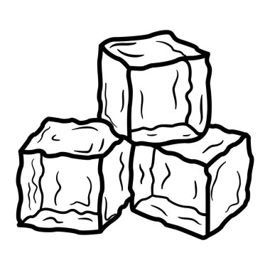 Renkler için canlandırıcı içecekler yapmak için buz. Yaz Kokteylleri için Çizgi Film Biçiminde Buzun Vektör İllüstrasyonu