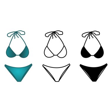 Ayrı kadın mayosu seti. Vektör illüstrasyonu