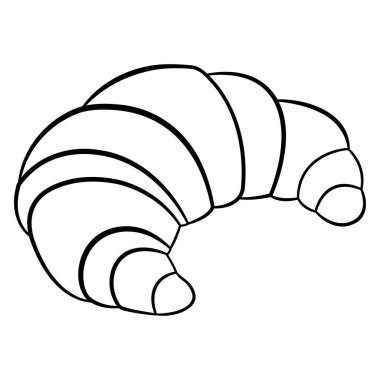 Renkli Sayfa için Lezzetli Kruvasan. Kahvaltı için Tatlı Tatlı Tatlı Ürün veya Öğle Yemeği. Cafe veya Restoran Menüsü Tasarımı için Vektör Resimleri