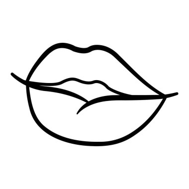 Renkler için Güzel Kadın Dudakları. Güzellik Konsepti. Dudaklarında kırmızı ruj var. Gülümseyen Kadın Ağzı 'nın Vektör İllüstrasyonu