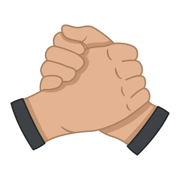 Fraternal Friendly Handshake Handshake Cartoon Icon Hand Gesture Vector Illustration — Stock Vector