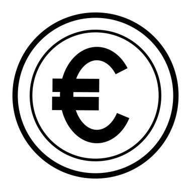 Renklendirme Sayfası İçin Avrupa İşaretli Para. Para sembolü. Vektör para birimi. İş ve Finans Konsepti. Gelir ve Gelir.
