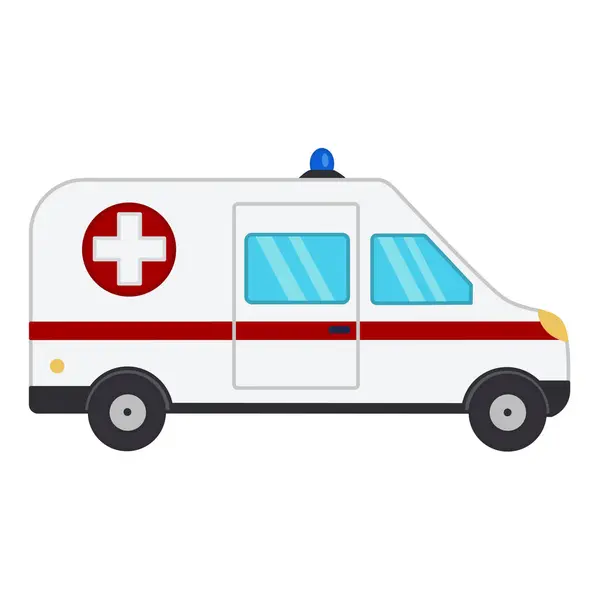 Ambulância Dos Desenhos Animados Carro Médico Ilustração Vetorial — Vetor de Stock