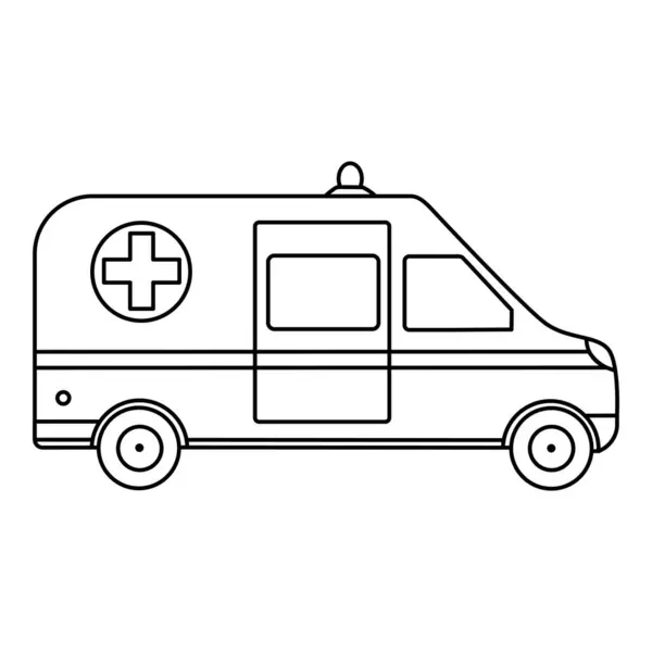 着色ページのための救急車 医療車について ベクトルイラスト — ストックベクタ