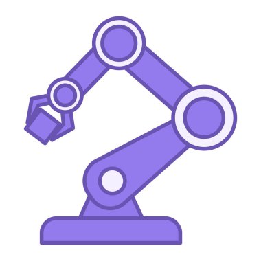 Robot Renk Simgesi. Endüstriyel Robotik Kolun Vektör İllüstrasyonu. Teknoloji Konsepti