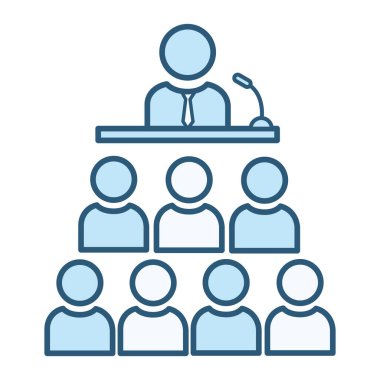 Konferans Renk Simgesi. Meslektaşlarla Topluluk Konuşması. Takım Çalışması Konsepti