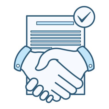 Anlaşma Renk Simgesi. Anlaşmayı imzalayıp el sıkışacağız. İş ve Takım Çalışması Konsepti