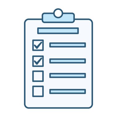 Renkli Planlama Simgesi. Görev Ögeleri ile Anket Vektör Simgesi. İş ve Takım Çalışması Konsepti