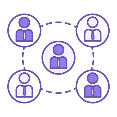 Renkli Takım Simgesi. Birlikte çalışan insanlar grubunun vektör simgesi. İş ve Takım Çalışması Konsepti