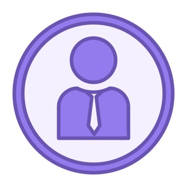 Renkli Kişi Simgesi. Beyaz Arkaplanda Bağlı Tek Kişinin Vektör Simgesi