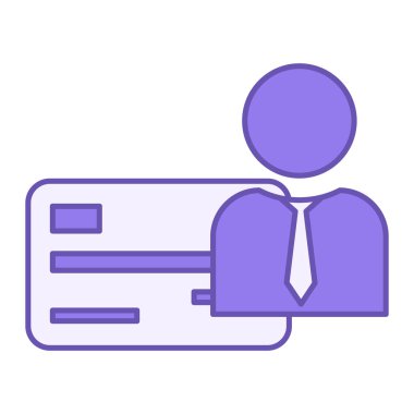 Renkli İş Kartı Simgesi. Kartlı İş Adamı 'nın Vektör Simgesi. İş ve Finans Konsepti