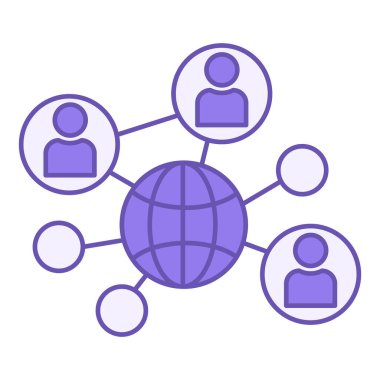 Renkli Bağlantı Simgesi. Takım Ağ Vektörü Simgesi. Veri aktarım teknolojileri alışverişi. İletişim. İnsanları Sosyal ve Mobil Ağ 'a bağlamak. Takım çalışması ve Teknoloji Konsepti