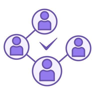 Renkli Simge İnsanları Bağlar. Vektör Sosyal Ağ Bağlantı Simgesi. İş ve Grup İletişim Küresel Kavramı