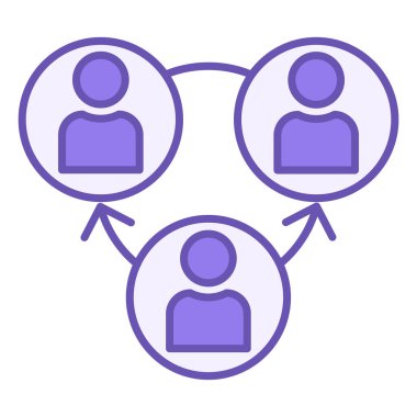 Renkli Referans Simgesi. Vektör Simgesi. İş etkileşimi, Link, Pazarlama, Kullanıcı, İletişim. Ağ ve İnsanlar Kavramı