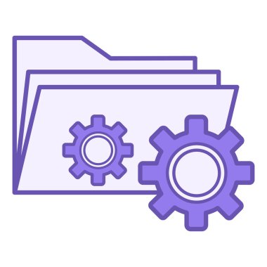 Veri Yönetimi Renk Simgesi. Dosya ve Vitesli Dizin Simgesi Vektörü. Yönetim ve Veri Analizi Konsepti