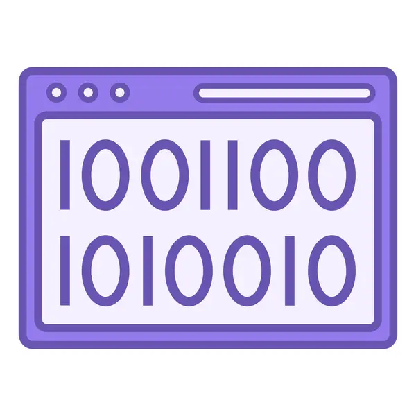 Icono Código Binario Colores Icono Vectorial Computer Code System Data — Archivo Imágenes Vectoriales