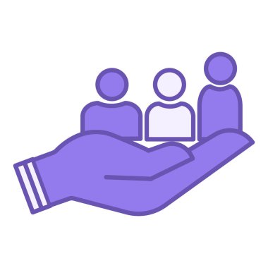 Renkli Kapsama Simgesi. İnsan Elindeki Farklı İnsanlar 'ın Vektör Simgesi. Cinsiyet farklılığının sembolü. Temel Değerler Kavramı