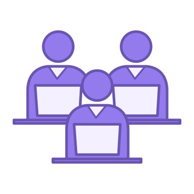 Renkli Eğitim Simgesi. Gelişmiş Eğitim Kurslarında dizüstü bilgisayarlı Vektör Simgesi. İş ve Yönetim Konsepti