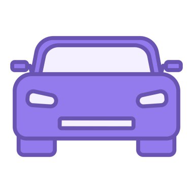 Renkli Araba Simgesi. Araç Önü 'nün Vektör Simgesi. Araba servisi kavramı