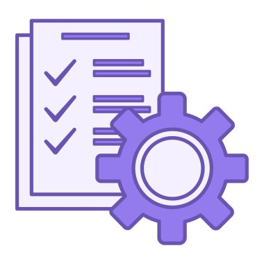 Eyalet Denetim Renk Simgesi. Vektör Simgesi. Araç teftişi ve teçhizat belgeleri. Araba servisi kavramı