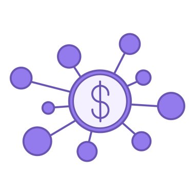 Renkli Varlık Simgesi. Varlık Yönetimi Vektör Simgesi. Yatırımlar. Muhasebe Kavramı