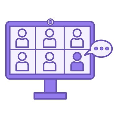 Çevrimiçi Renk Simgesi. Çevrimiçi Çalışan İnsanların Vektör Simgesi Grubu. Çevrimiçi Okul