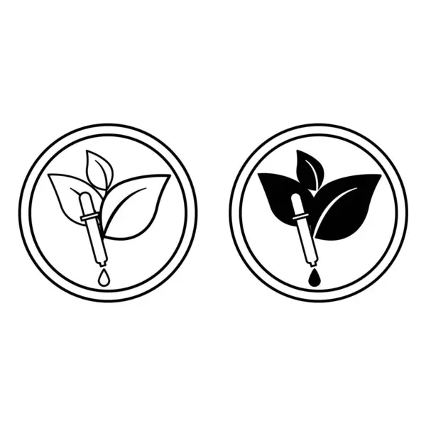Icone Coloranti Ecologici Badge Rotondo Vettoriale Adesivo Logo Timbro Etichetta — Vettoriale Stock