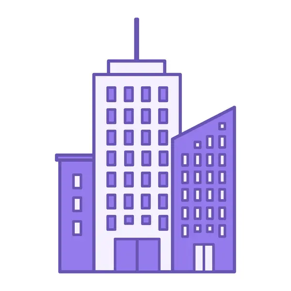 Икона Цветного Города Векторная Икона Городских Жилых Зданий Центр Города — стоковый вектор