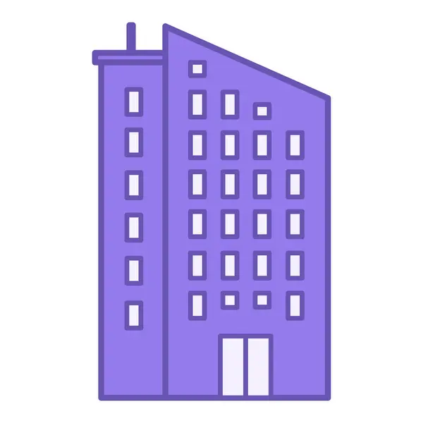 Икона Цветного Офиса Векторная Икона Высотного Офисного Здания Строительство Квартира — стоковый вектор