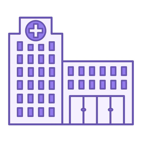 Икона Цветной Больницы Векторная Икона Здания Больницы Здание Скорой Помощи — стоковый вектор