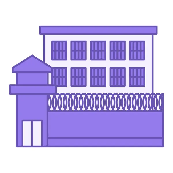Икона Цветного Здания Тюрьмы Векторная Икона Тюремного Здания Тюремной Башни — стоковый вектор