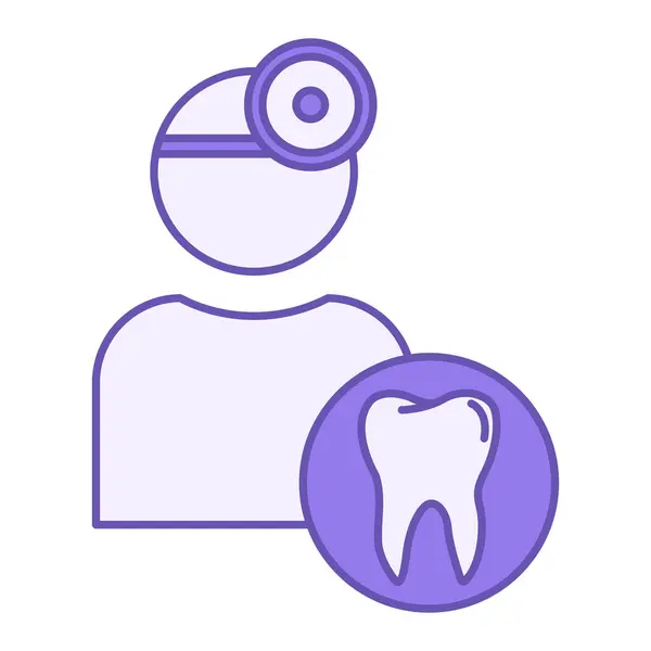牙科医生彩色图标 医生和牙齿传病媒介 牙科治疗 医学与牙科学概念 — 图库矢量图片
