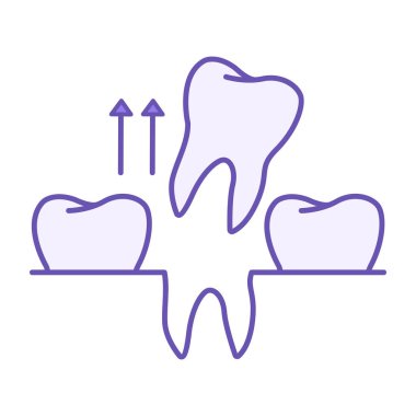 Renkli Diş Çıkarma Simgesi. Bilgelik Diş Çıkarma Vektörü Simgesi. Cerrahi Diş Tedavisi. Tıp ve Diş Hekimliği Konsepti