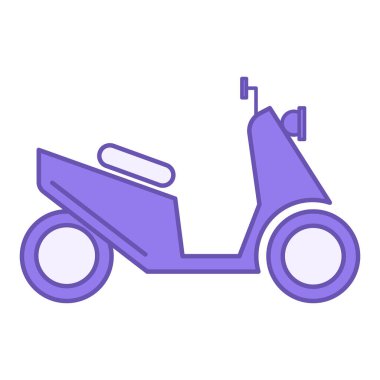 Renkli Scooter Simgesi. Şehir Araç Vektör Simgesi. Çevre dostu ulaşım