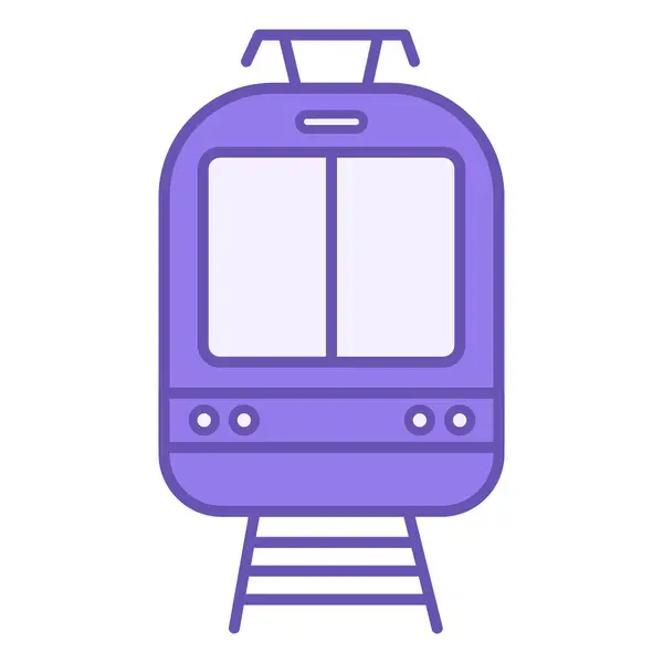 Έγχρωμη Εικόνα Τραμ Ελαφριά Σιδηροδρομική Μεταφορά Διανυσματική Εικόνα Πρόσθια Όψη — Διανυσματικό Αρχείο