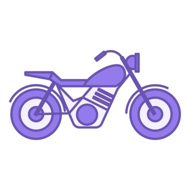 Renkli Motosiklet Simgesi. Klasik Büyük Bisiklet 'in Vektör Simgesi. Şehir Taşımacılığı Konsepti