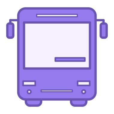 Renkli Otobüs Simgesi. Otobüs Önü 'nün Vektör Simgesi. İnsanları Taşımak İçin Otomatik. Taşıma Konsepti