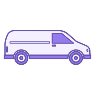 Van Renk Simgesi. Minibus Vektör Simgesi. Taşımacılık aracı. Taşıma Konsepti