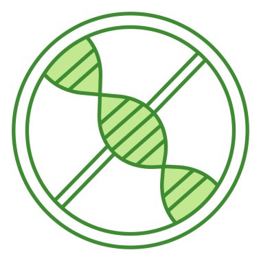 GDO 'suz Yeşil Simge. Vektör Simgesi. Sadece Eko Doğal Organik Ürün. Genetik olarak değiştirilmiş bir ürün değil. Doğal Sağlıklı Gıda ve Organik Kozmetik. Etiket, Amblem, Etiket, Etiket, Paketleme Damgası